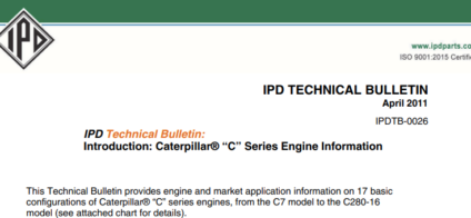 Caterpillar® “C” Series Engine Information