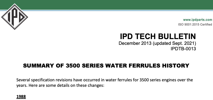 3500 Series Water Ferrules History