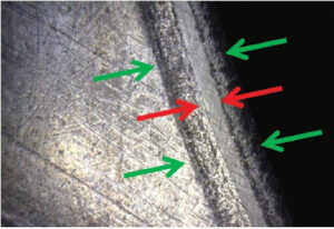 worn­ liner flange