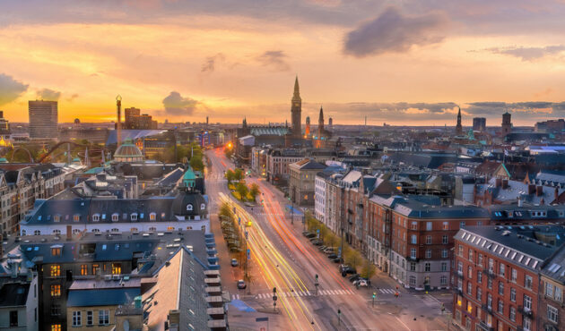 Copenhagen downtown city skyline in Denmark